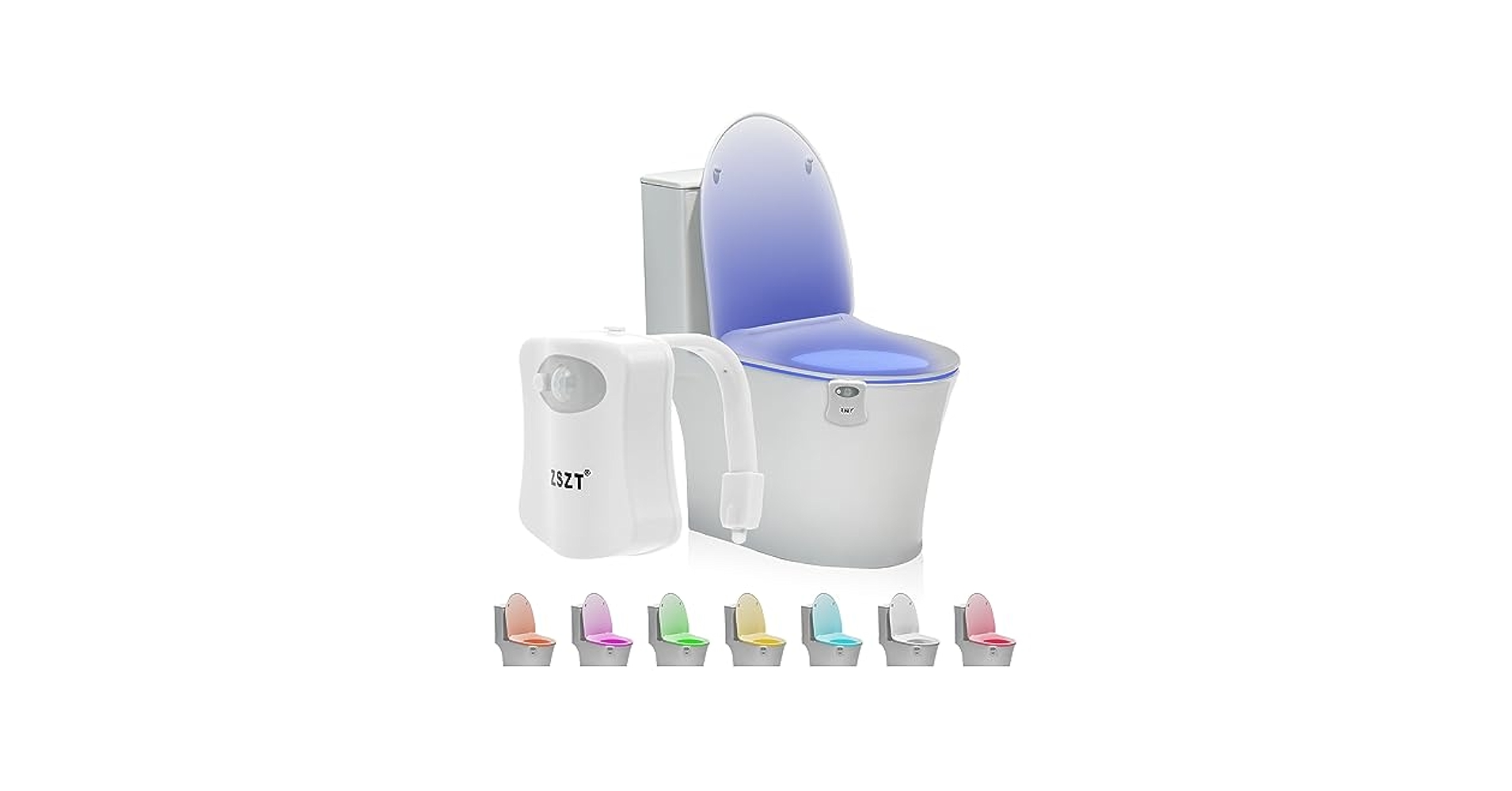 ZSZT Toilet Night Light Motion Sensor Activated, 8 Colors